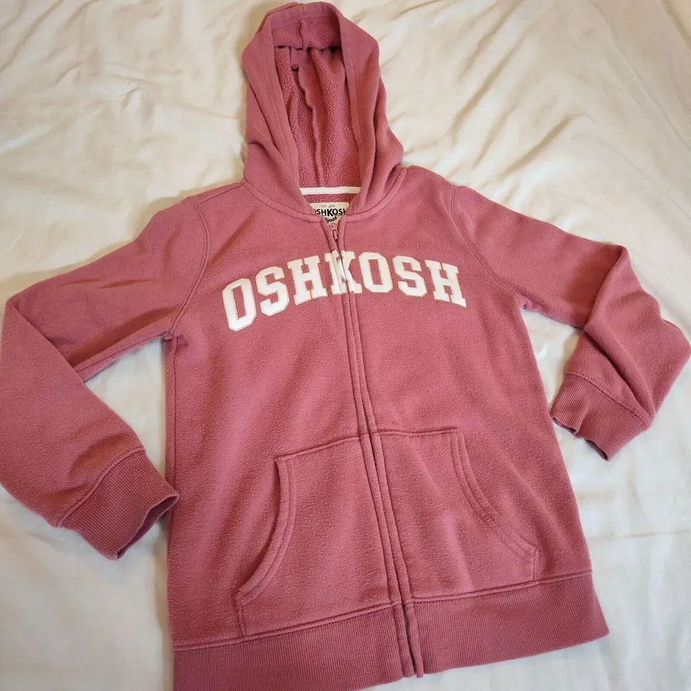 OshKosh B'gosh Pink Zip Up Hoodie Girl's Size 8
